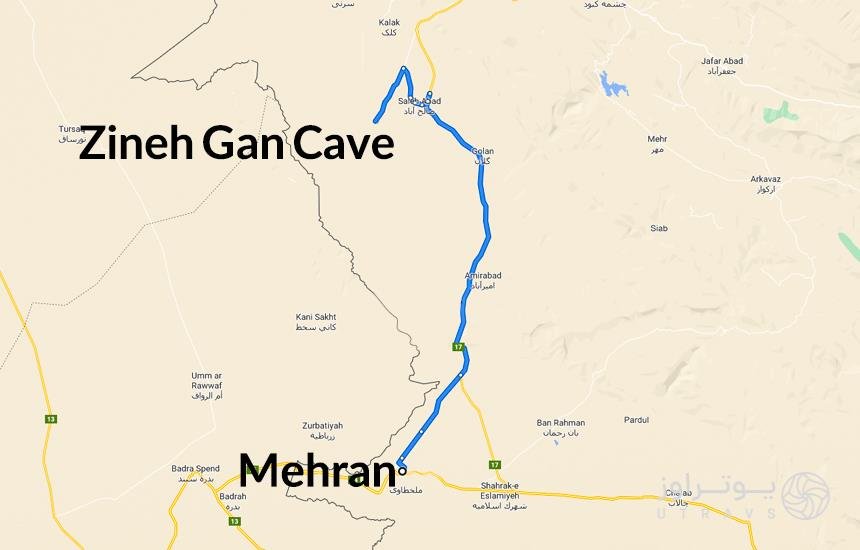 Zineh Gan Cave route