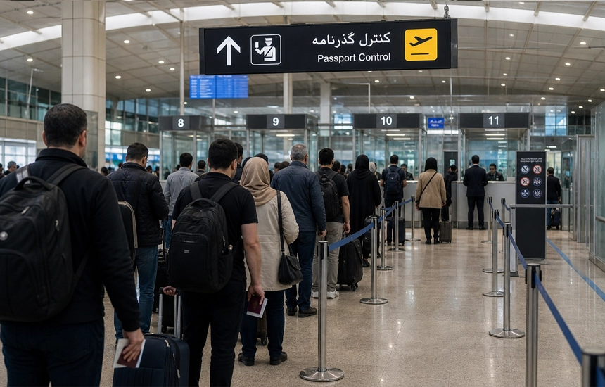 کنترل پاسپورت برای سوار شدن به هواپیما