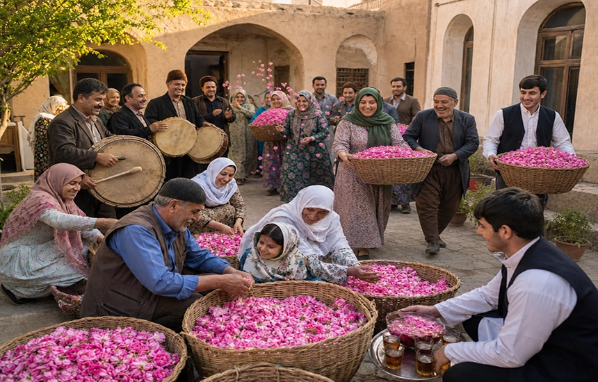 آداب و رسوم گلاب گیری کاشان
