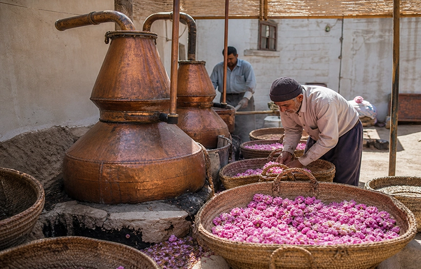 جشنواره گلاب گیری در قمصر کاشان