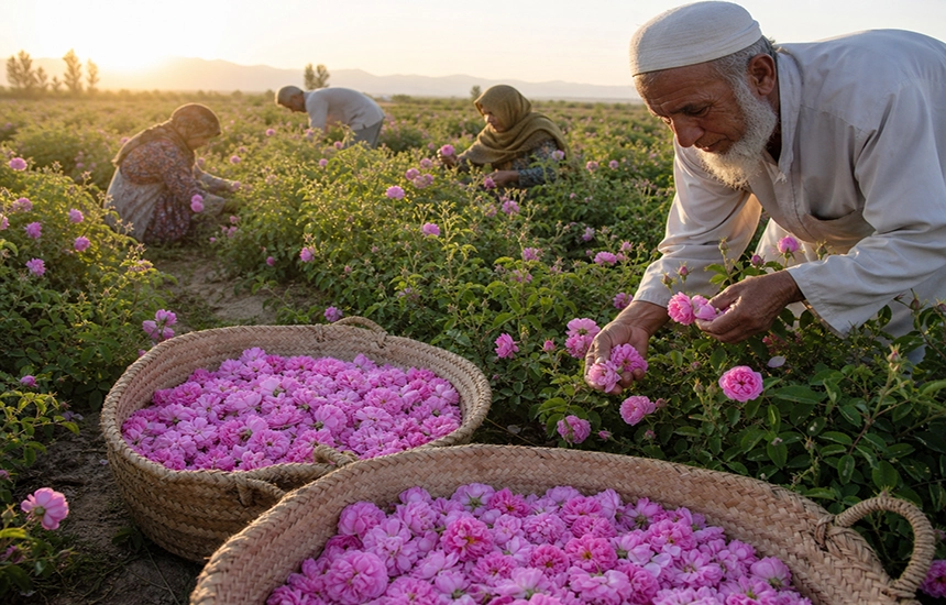 جشنواره گلاب گیری در نیاسر کاشان