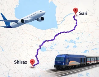 راهنمای مسیر شیراز به ساری