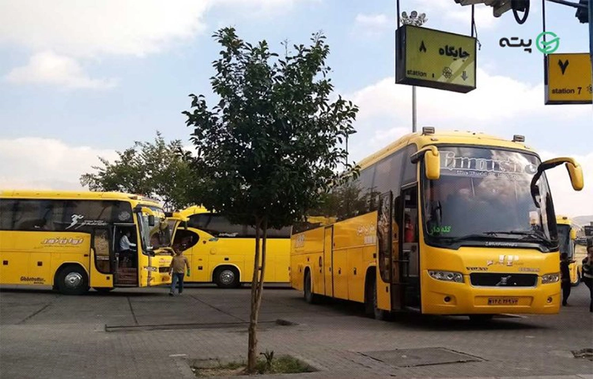مسیر زمینی شیراز به ساری با اتوبوس